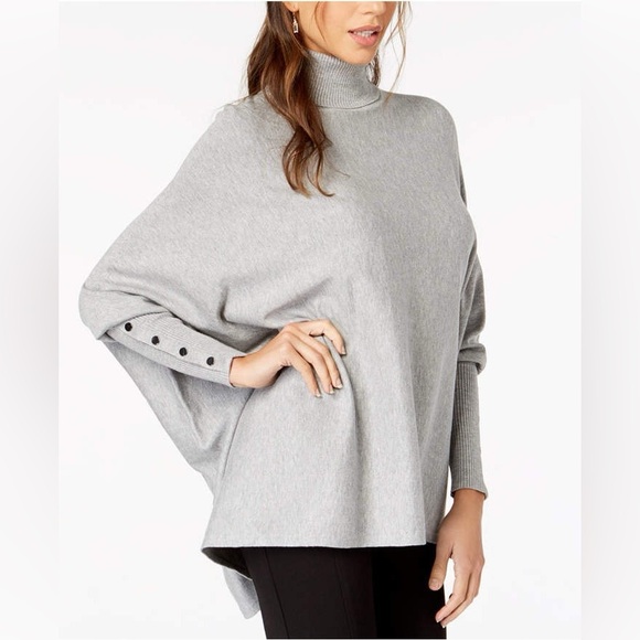 Alfani Women’s Turtleneck Poncho Sweater Purple Small - Picture 3 of 14